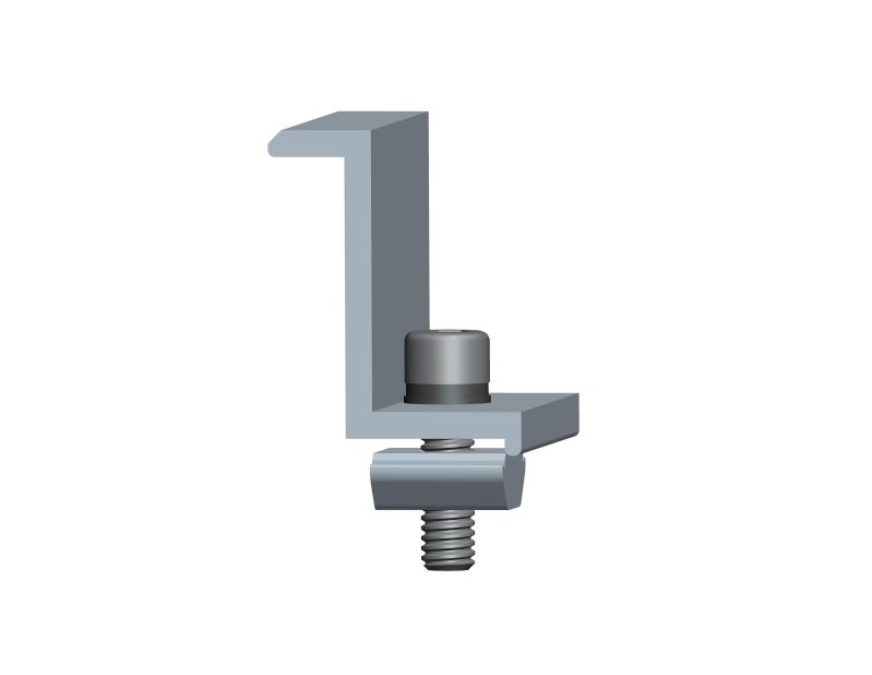 Metallist katuse paigaldussüsteemi kinnitusklamber End clamp for metal sheet roof mounting system