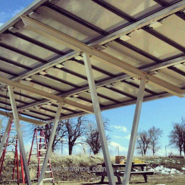 Veekindel kaubanduslik päikeseenergia carport Paigaldussüsteemid auto Park Solar Racking